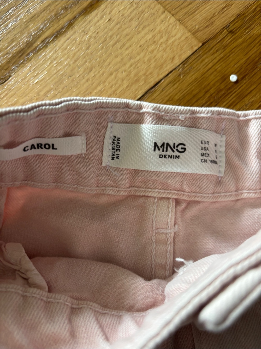 Mango Wide-Leg Crop Culotte Jeans in Pale Pink, new with tags - Picture 4 of 8